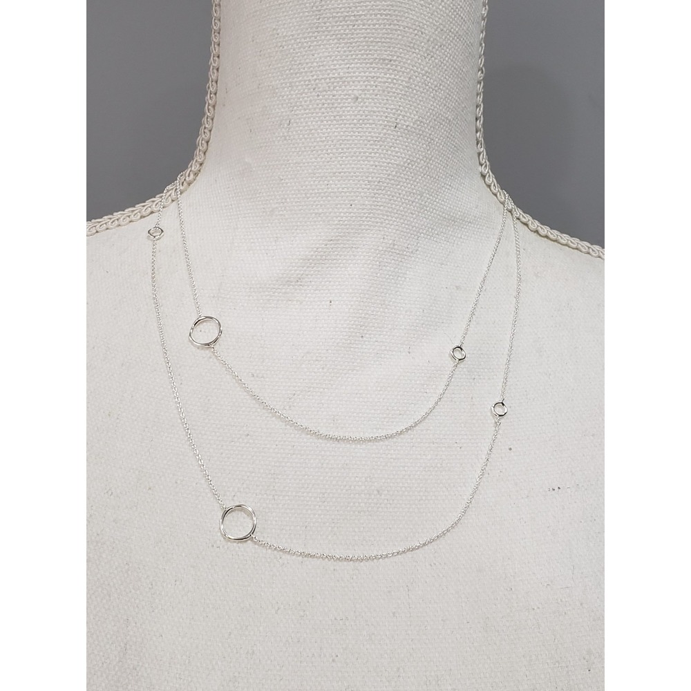 NEW GORJANA QUINN DELICATE WRAP NECKLACE 188-105-S DAINTY SILVER TONE GEOMETRIC